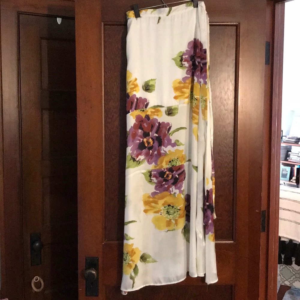 Show Me Your MuMu Purple Yellow Floral Maxi Skirt